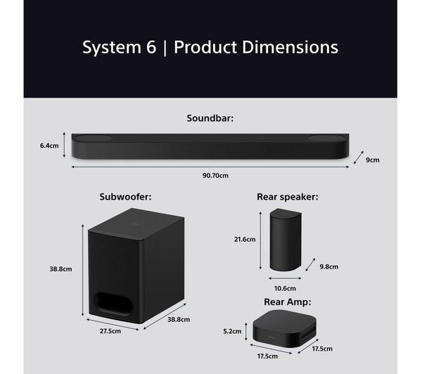 SONY BRAVIA THEATRE SYSTEM 6 5.1 HOME CINEMA SYSTEM 1000W DOLBY ATMOS HT-S60
