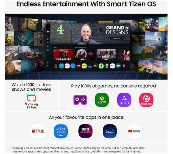 SAMSUNG THE FRAME ART QE43LS03FA 43" SMART AI 4K QLED TV BIXBY ALEXA HDR10+ HDMI