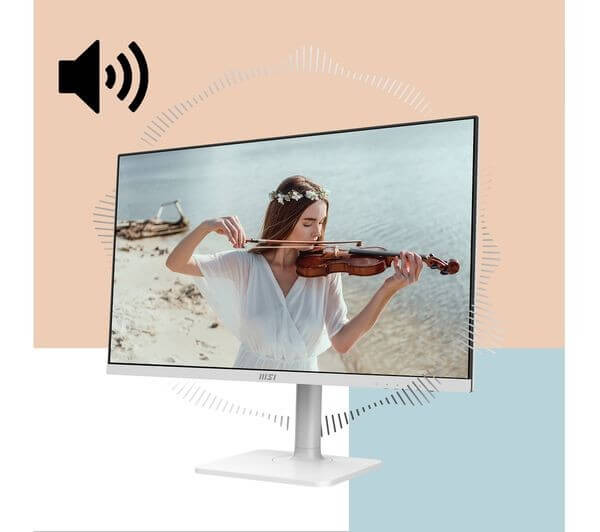 MSI MODERN MD272QXPW 27" IPS MONITOR QUAD HD 1440P 100HZ 1MS HDMI DISPLAYPORT with a woman playing violin