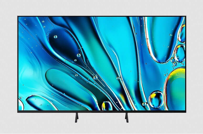 SONY 50" TV BRAVIA 3 SMART 4K ULTRA HD HDR 60HZ LED GOOGLE ASSISTANT K50S35BP displaying vibrant blue abstract design