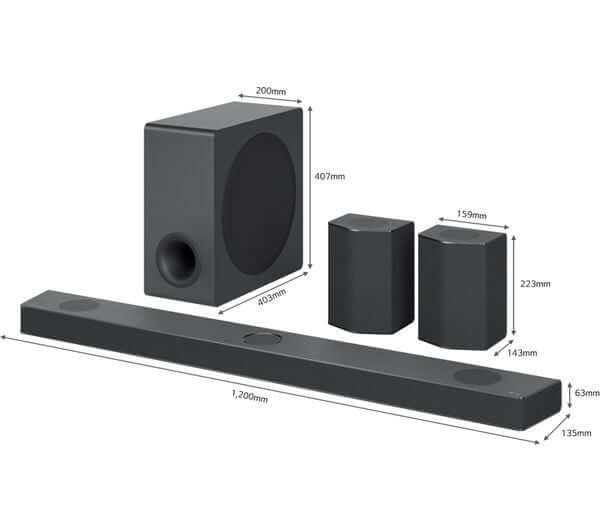 LG SOUNDBAR S95QR 9.1.5 WIRELESS SUBWOOFER 4K 810W HDMI DOLBY ATMOS MERIDIAN