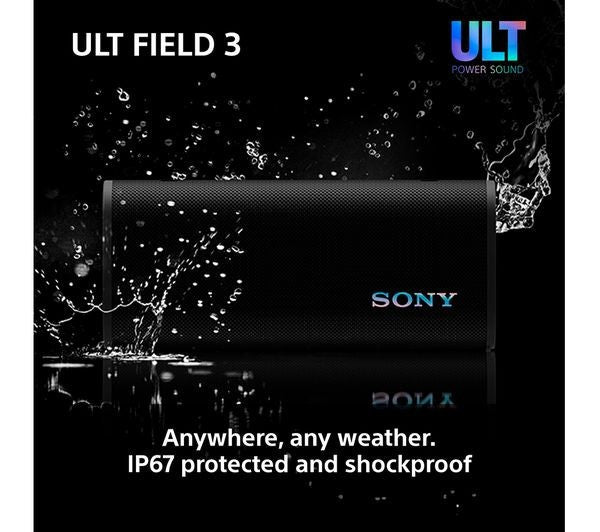 SONY ULT FIELD 3 PORTABLE WIRELESS BLUETOOTH SPEAKER RECHARGEABLE IP67 BLACK