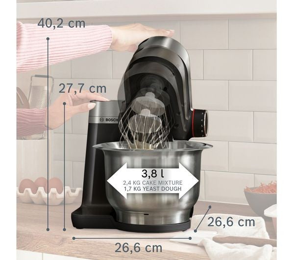 BOSCH 7-IN-1 MUMS2VM40 KITCHEN MACHINE STAND MIXER 900W 3.8L 7 SPEED BLACK