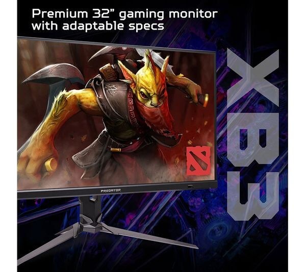ACER PREDATOR XB323QKV4 4K ULTRA HD 2160P 32" IPS MONITOR 0.5MS HDMI DISPLAYPORT with gaming graphics.