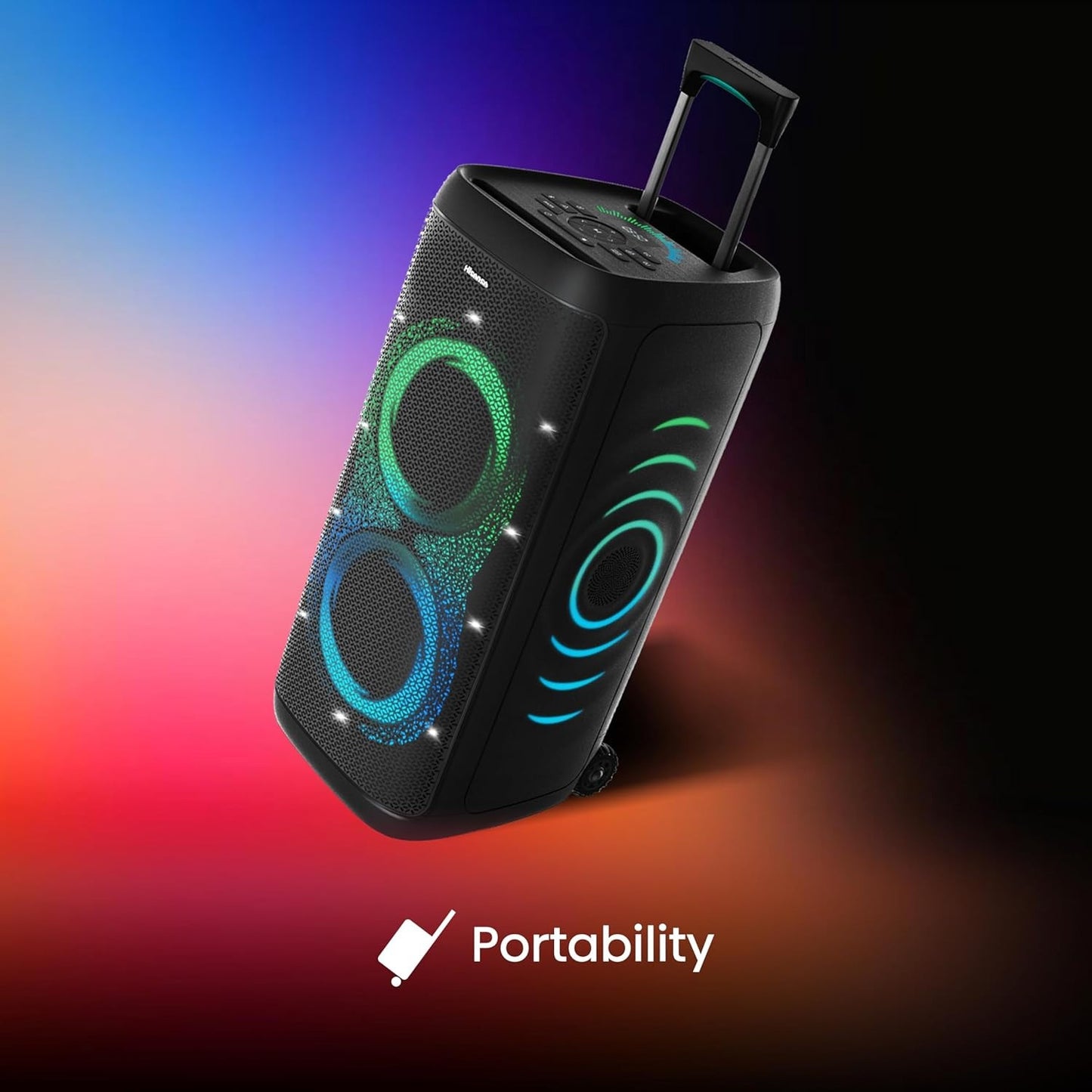 HISENSE PARTY THUNDER PORTABLE BLUETOOTH MEGASOUND 620W PARTY SPEAKER LED LIGHTS