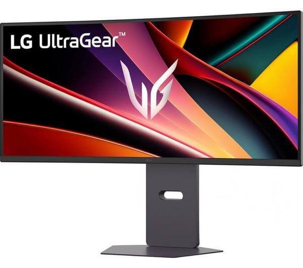 LG ULTRAGEAR 34G600A-B monitor with vibrant display showcasing gaming capabilities and sleek design.