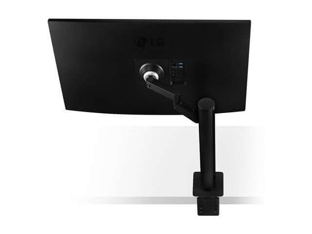LG 32UN880K-B 32" MONITOR ULTRAFINE 4K ULTRA HD IPS LED HDR10 2160P 5MS HDMI back view with ergonomic arm