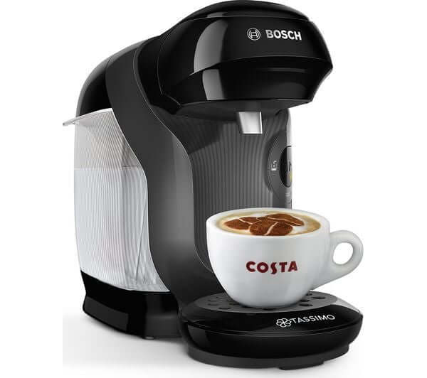 TASSIMO BY BOSCH STYLE FRIENDLY TAS112EGB 1400W POD COFFEE MACHINE 0.7L BLACK
