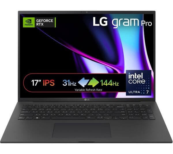 LG 17" LAPTOP GRAM PRO 17 2.5K CORE ULTRA 7 155H 1TB SSD 16GB RTX 3050 17Z90SP-E