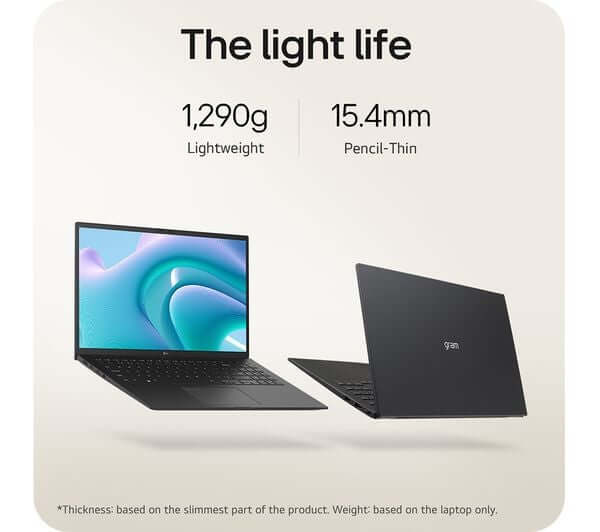 LG 15.6" LAPTOP GRAM 15 CORE ULTRA 7 155H 1TB SSD 16GB DDR5 RAM WIN 11 15Z90S-G