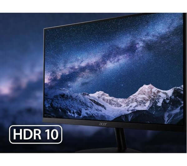 ACER SA322QK 32" LCD MONITOR 4K ULTRA HD 2160P 60HZ 4MS 1000:1 HDMI DISPLAYPORT displaying HDR 10 with starry night background.