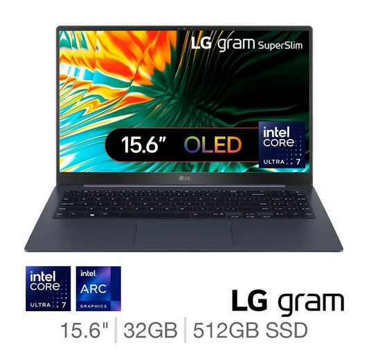 LG GRAM SUPERSLIM OLED 15Z90ST-G 15.6" LAPTOP CORE ULTRA 7 155H 512GB SSD 32GB