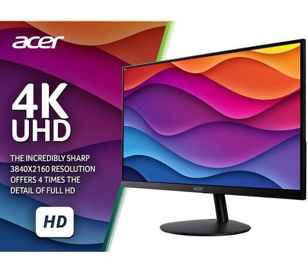 ACER SA322QK 32" LCD MONITOR 4K ULTRA HD 2160P 60HZ 4MS 1000:1 HDMI DISPLAYPORT with 3840x2160 resolution