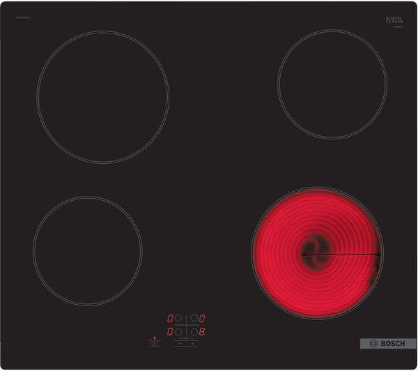 BOSCH SERIES 2 PKE61RAA8B 59 CM ELECTRIC CERAMIC HOB 4 ZONE TOUCH CONTROLS BLACK