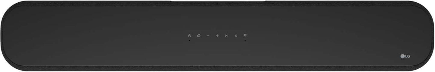 LG SOUNDBAR 3.0 ALL-IN-ONE WIRELESS WIFI 4K SUBWOOFER DOLBY ATMOS HDMI USE6S top view of black soundbar