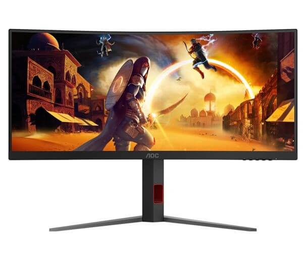 AOC CU34G4 34" GAMING MONITOR WIDE QUAD HD 1440P CURVED VA LCD HDMI DISPLAYPORT with immersive gaming display.