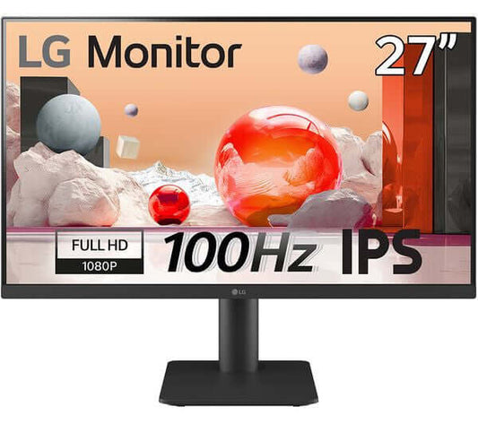 LG 27MS550 27" LCD IPS MONITOR FULL HD 1080P 250 cd/m² 1000:1 5MS 100Hz 2x HDMI on display with vibrant colors.