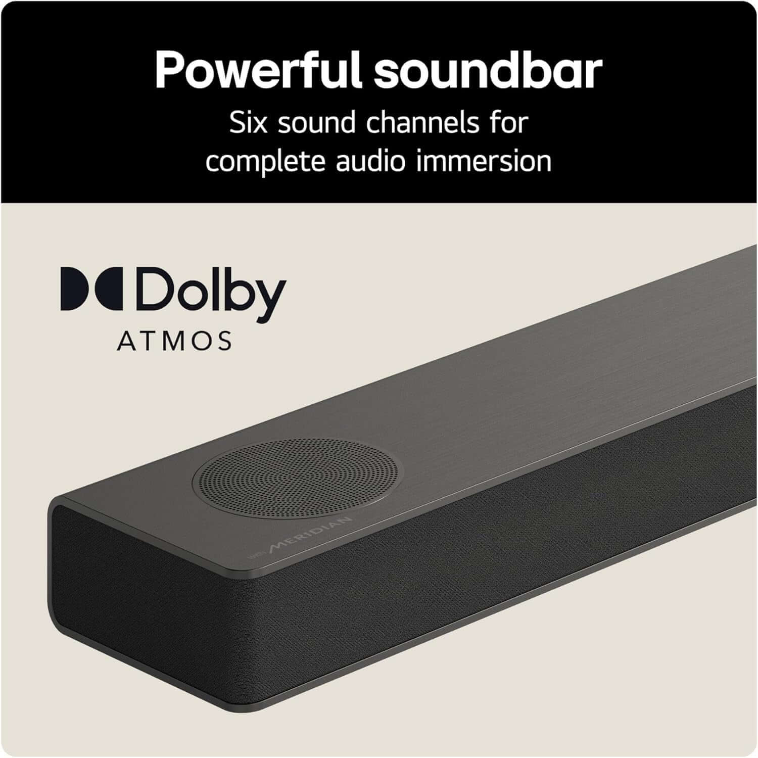 LG SOUNDBAR S80QR 5.1.3 620W WIRELESS SUBWOOFER HDMI DOLBY ATMOS MERIDIAN