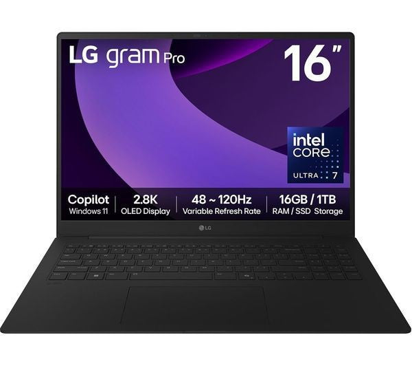 LG GRAM PRO 16 16Z90TP-K 16" 2.8K LAPTOP CORE ULTRA 7 255H 1TB SSD 16GB DDR5 RAM