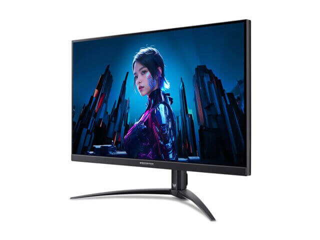 Acer Predator XB323QK 32-inch IPS monitor showcasing vibrant gaming graphics with a sleek design.