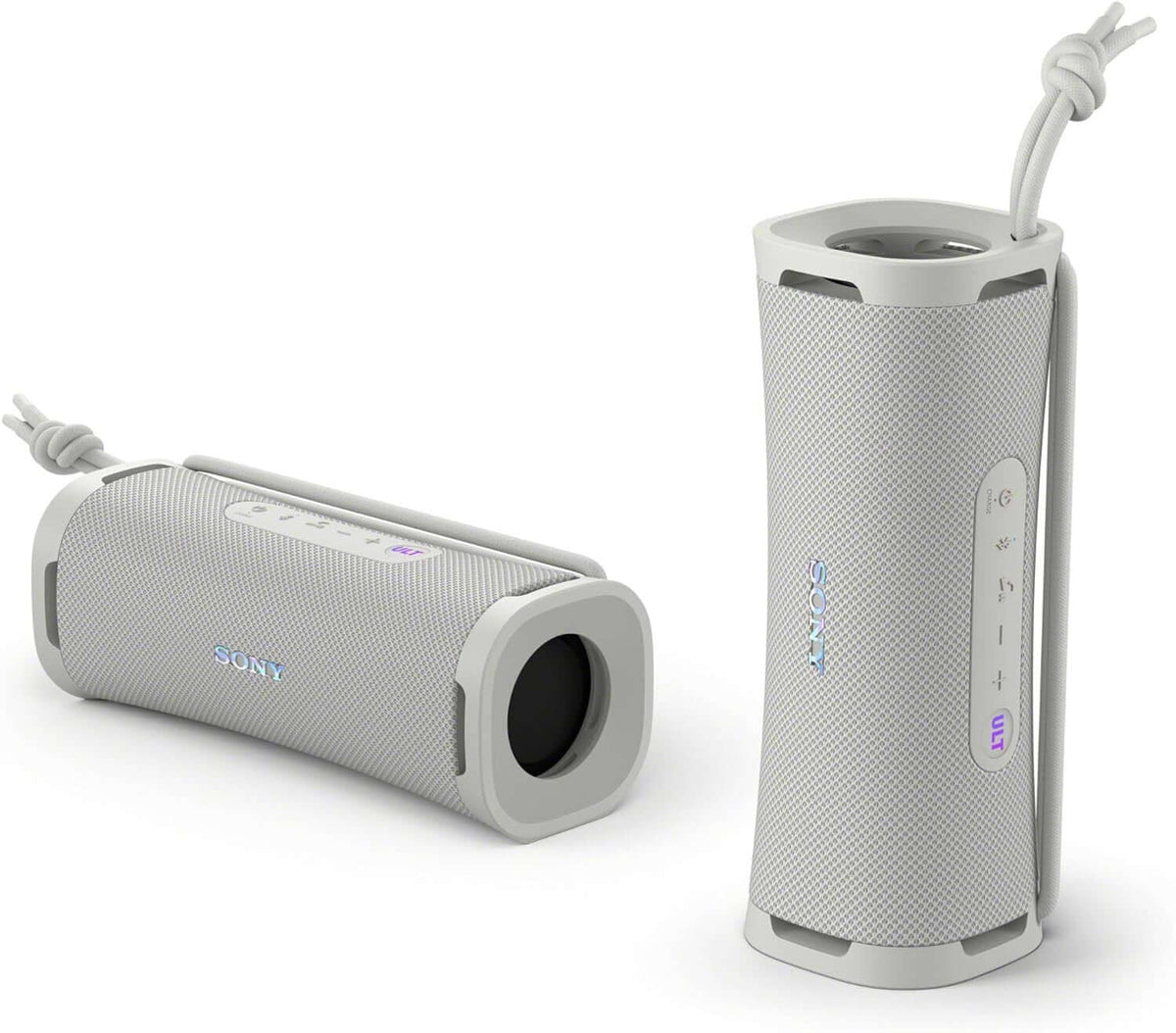 SONY ULT FIELD 1 portable wireless Bluetooth speaker in off white color, showcasing features and design.