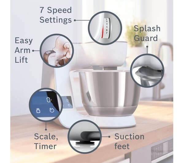 BOSCH MUM5XW40G CREATIONLINE 8 IN 1 KITCHEN MACHINE STAND MIXER 1000W CHAMPAGNE