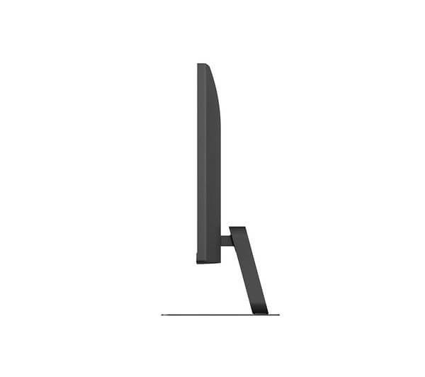 Side view of LG ULTRAFINE 27U711B-B 27" monitor showcasing its sleek design and sturdy stand.