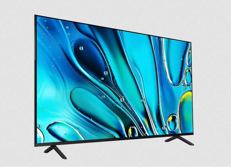 SONY 50" TV BRAVIA 3 SMART 4K ULTRA HD HDR 60HZ LED GOOGLE ASSISTANT K50S35BP with vibrant blue abstract display.
