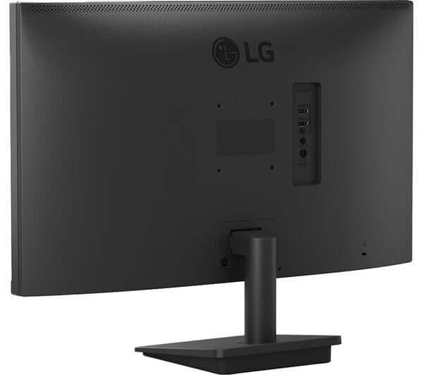 LG 24.5" LCD MONITOR FULL HD 1080P IPS 250 cd/m² 100HZ 1000:1 5MS HDMI 25MS500 back view with ports and stand.