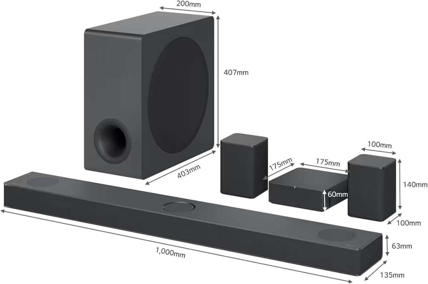 LG SOUNDBAR S80QR 5.1.3 620W WIRELESS SUBWOOFER HDMI DOLBY ATMOS MERIDIAN