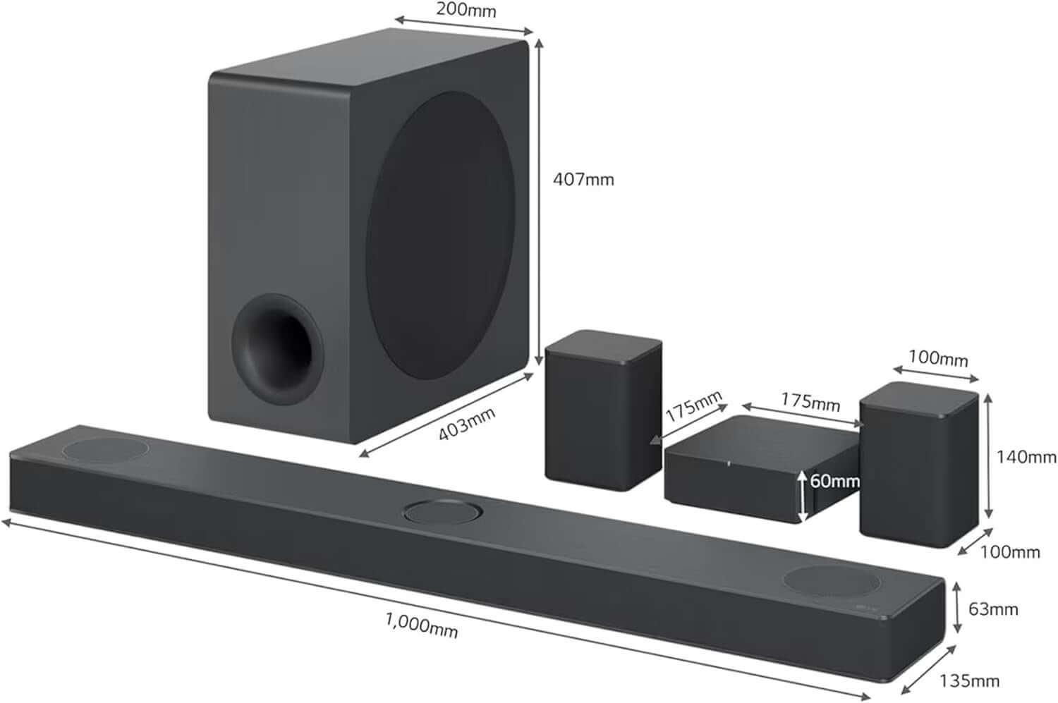 LG SOUNDBAR S80QR 5.1.3 620W WIRELESS SUBWOOFER HDMI DOLBY ATMOS MERIDIAN