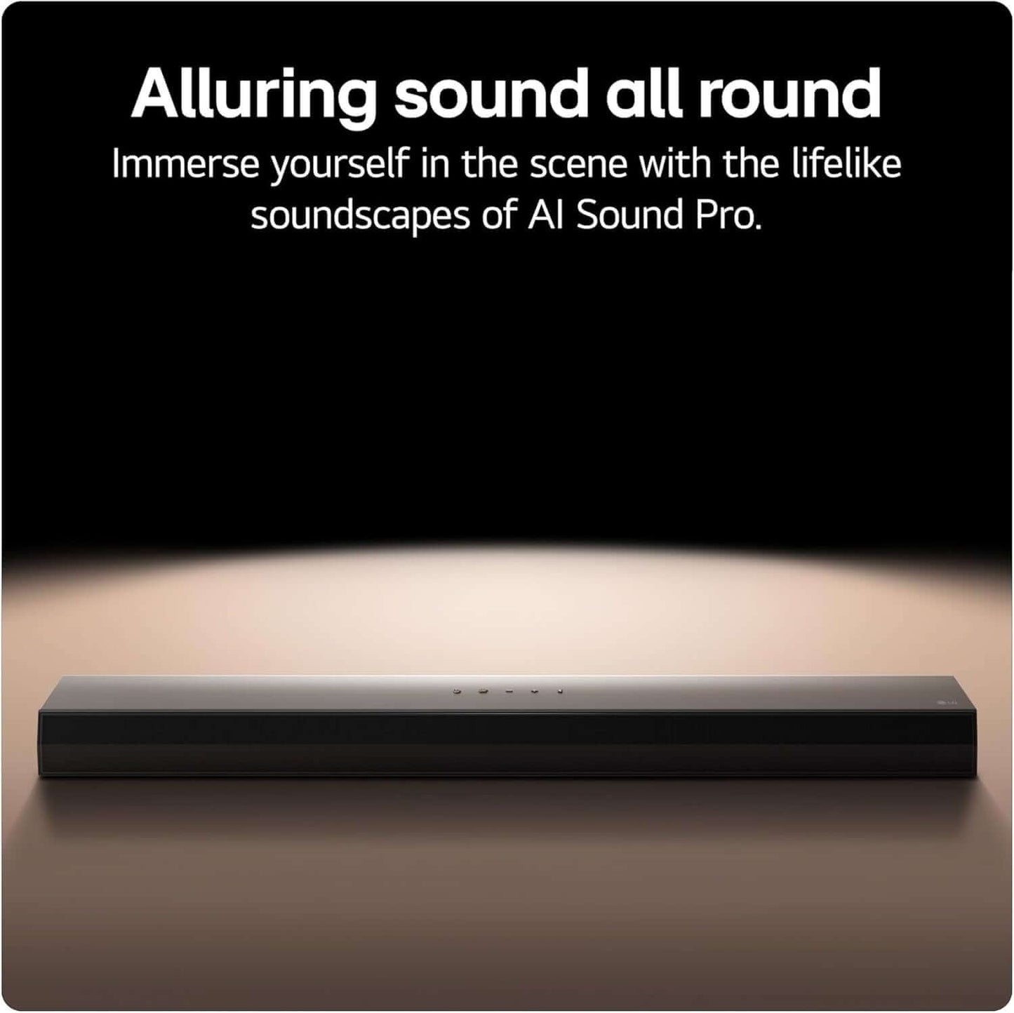 LG SOUNDBAR US40T 2.1 300W WIRELESS SUBWOOFER BLUETOOTH 5.3 HDMI with lifelike soundscapes of AI Sound Pro.