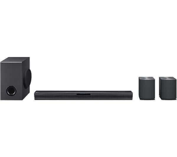 LG SQC4R 4.1 Wireless Bluetooth Soundbar with Subwoofer and Rear Speakers for Home Cinema Audio System.