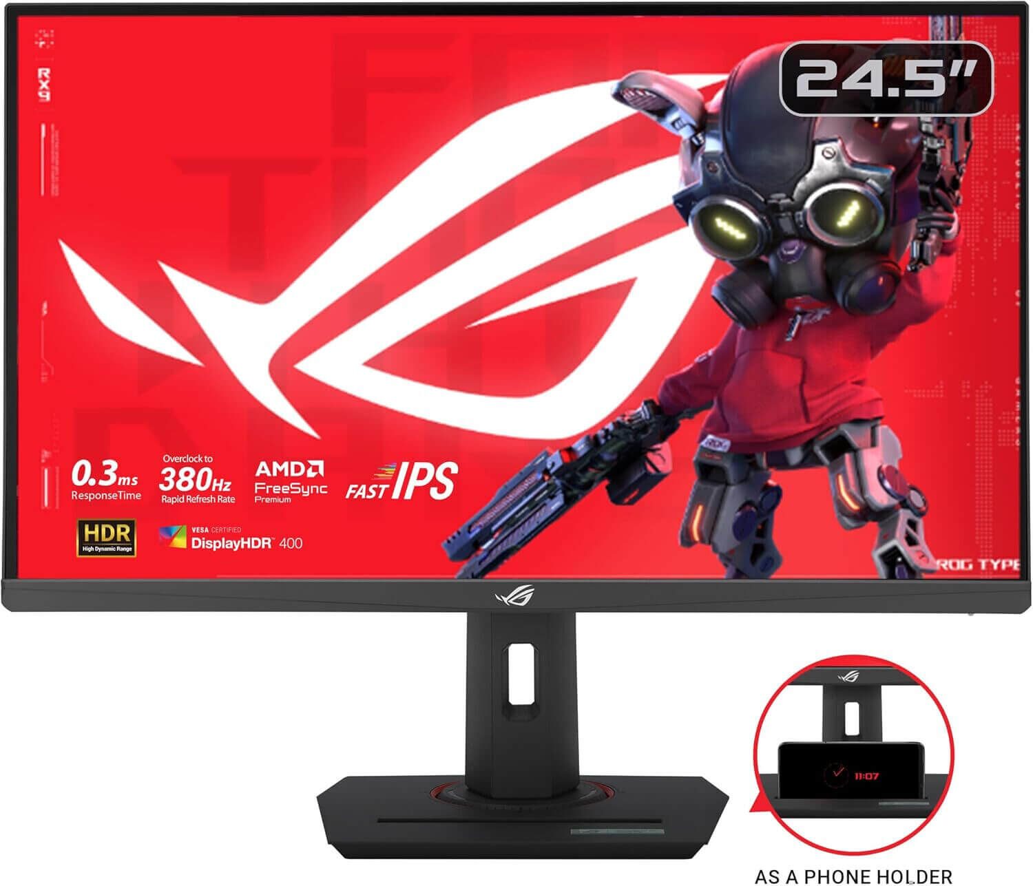 ASUS ROG Strix XG259QNS 24.5" Full HD gaming monitor with 380Hz refresh rate and 0.3ms response time.