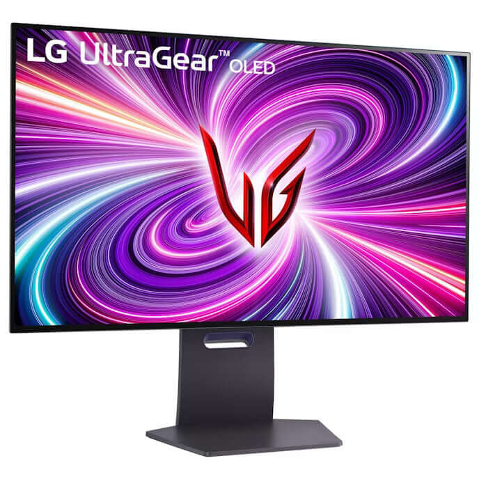 LG 32GS95UV-B 32" MONITOR OLED GAMING ULTRAGEAR 4K ULTRA HD 2160P 240HZ 0.03MS with vibrant OLED display.