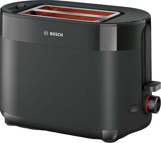 BOSCH MyMoments DELIGHT TAT2M123GB 950W 2 SLICE TOASTER DEFROST FUNCTION BLACK