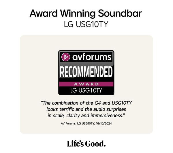 LG USG10TY SOUNDBAR HOME CINEMA 3.1 WIRELESS SUBWOOFER 4K DOLBY ATMOS RRP £999
