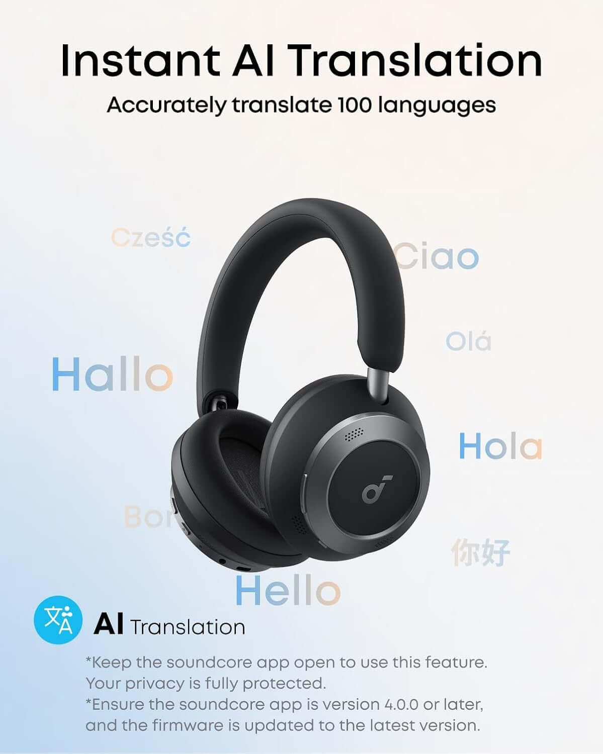 SOUNDCORE SPACE ONE PRO WIRELESS BLUETOOTH NOISE CANCELLING HEADPHONES BLACK NEW