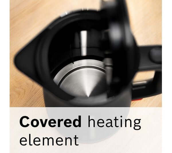 Covered heating element of BOSCH MyMoments TWK3M123GB 3000W 1.7L ELECTRIC CORDLESS JUG KETTLE BLACK.