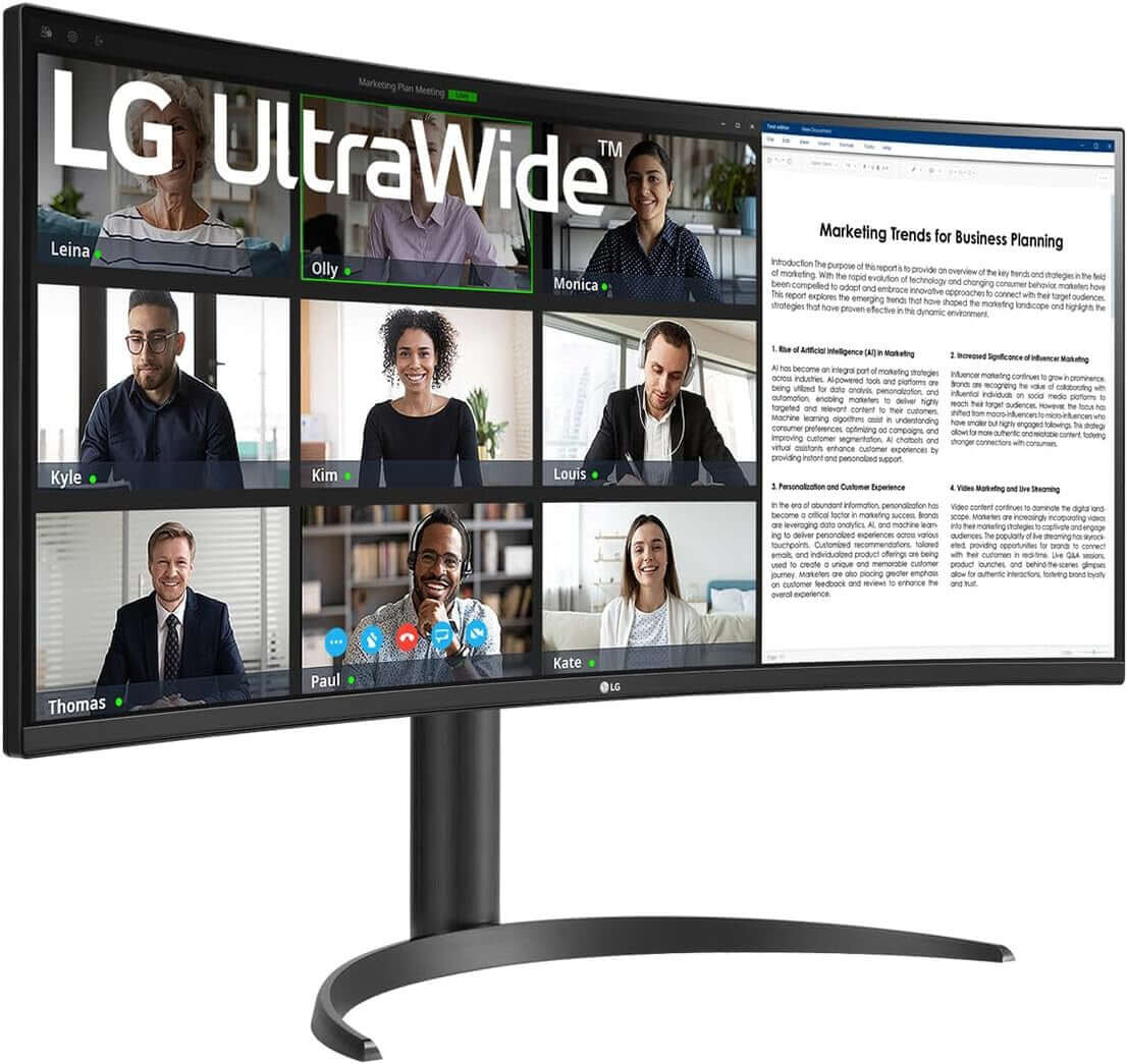 LG 34" LCD MONITOR ULTRAWIDE QUAD HD 1440P CURVED VA HDMI DISPLAYPORT 34WR55QK-B
