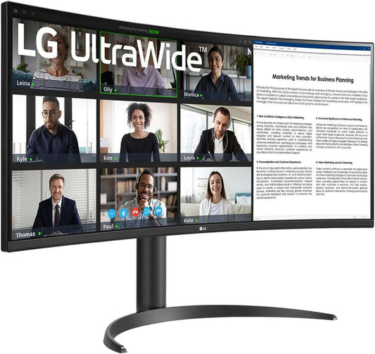 LG 34" LCD MONITOR ULTRAWIDE QUAD HD 1440P CURVED VA HDMI DISPLAYPORT 34WR55QK-B