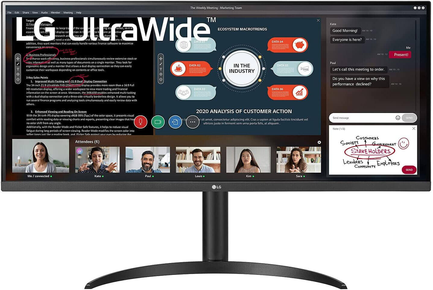 LG ULTRAWIDE 34WP550-B 34" FULL HD 1080P IPS LCD HDR10 MONITOR 21:9 5MS HDMI