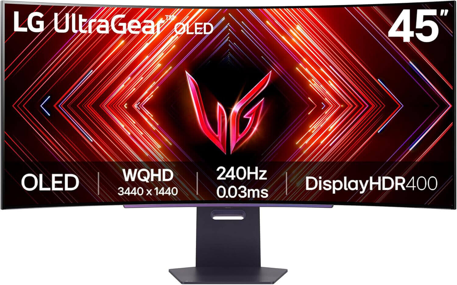 LG ULTRAGEAR 45GS95QE 45" QUAD HD 1440P OLED GAMING MONITOR HDMI DISPLAYPORT USB