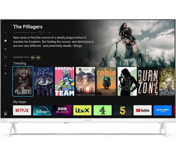 SHARP 1T-C32HE2245KW 32" LED TV SMART HDR 60 Hz FREEVIEW HD TIVO WIFI HDMI WHITE
