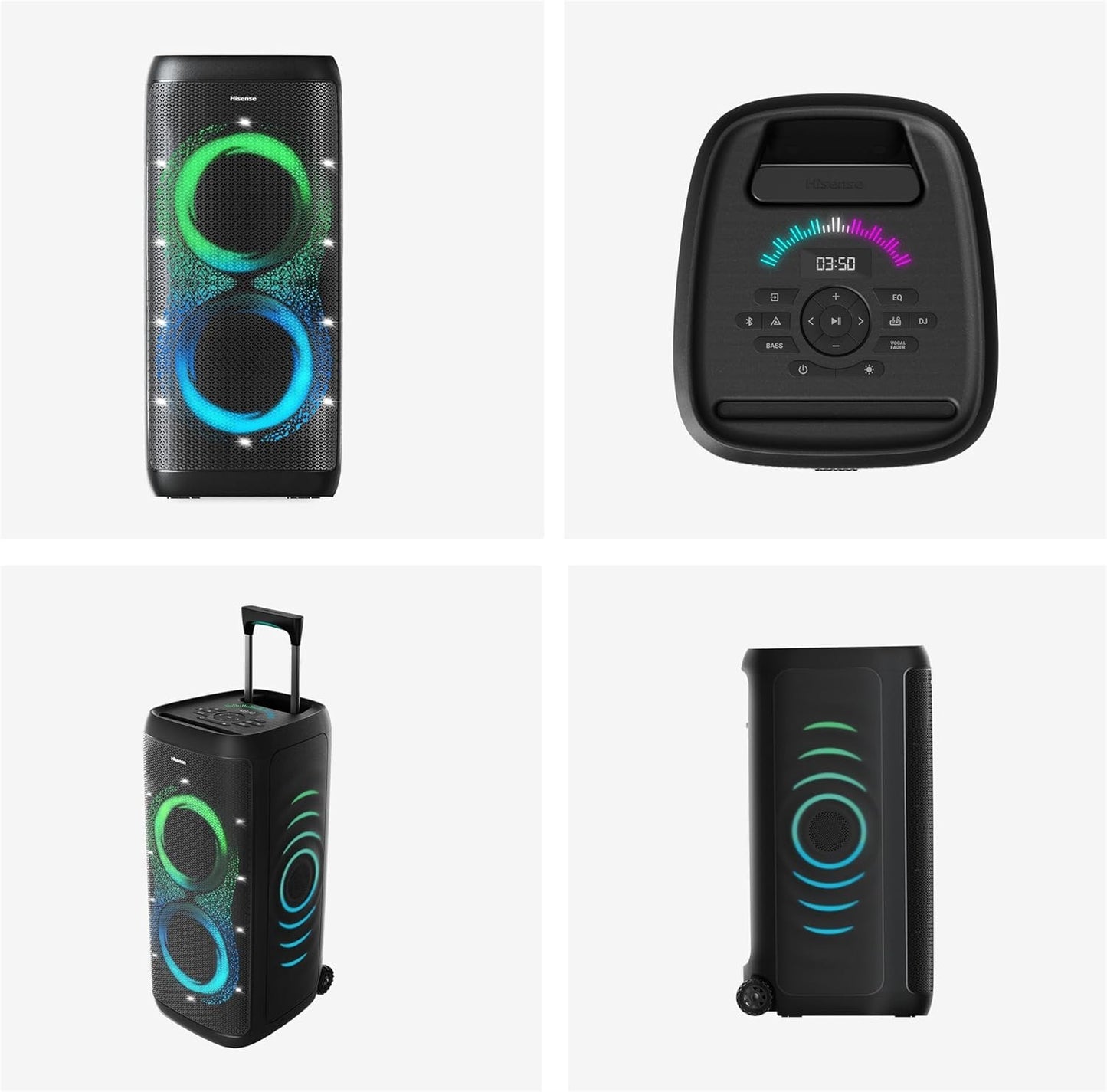 HISENSE PARTY THUNDER PORTABLE BLUETOOTH MEGASOUND 620W PARTY SPEAKER LED LIGHTS