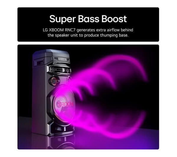LG XBOOM RNC7 700W BLUETOOTH MEGASOUND PARTY SPEAKER DAB+ LED LIGHTS OPTICAL USB with Super Bass Boost effect.