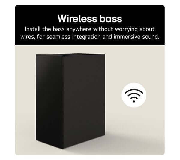Wireless bass installation for LG USG10TY SOUNDBAR HOME CINEMA 3.1 WIRELESS SUBWOOFER 4K DOLBY ATMOS.