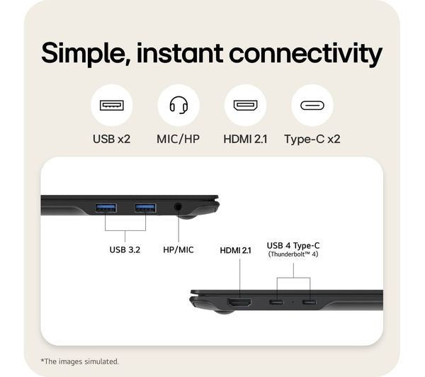 LG GRAM PRO 16 16Z90TP-G LAPTOP 16" CORE ULTRA 7 255H 1TB SSD 16GB DDR5 RAM