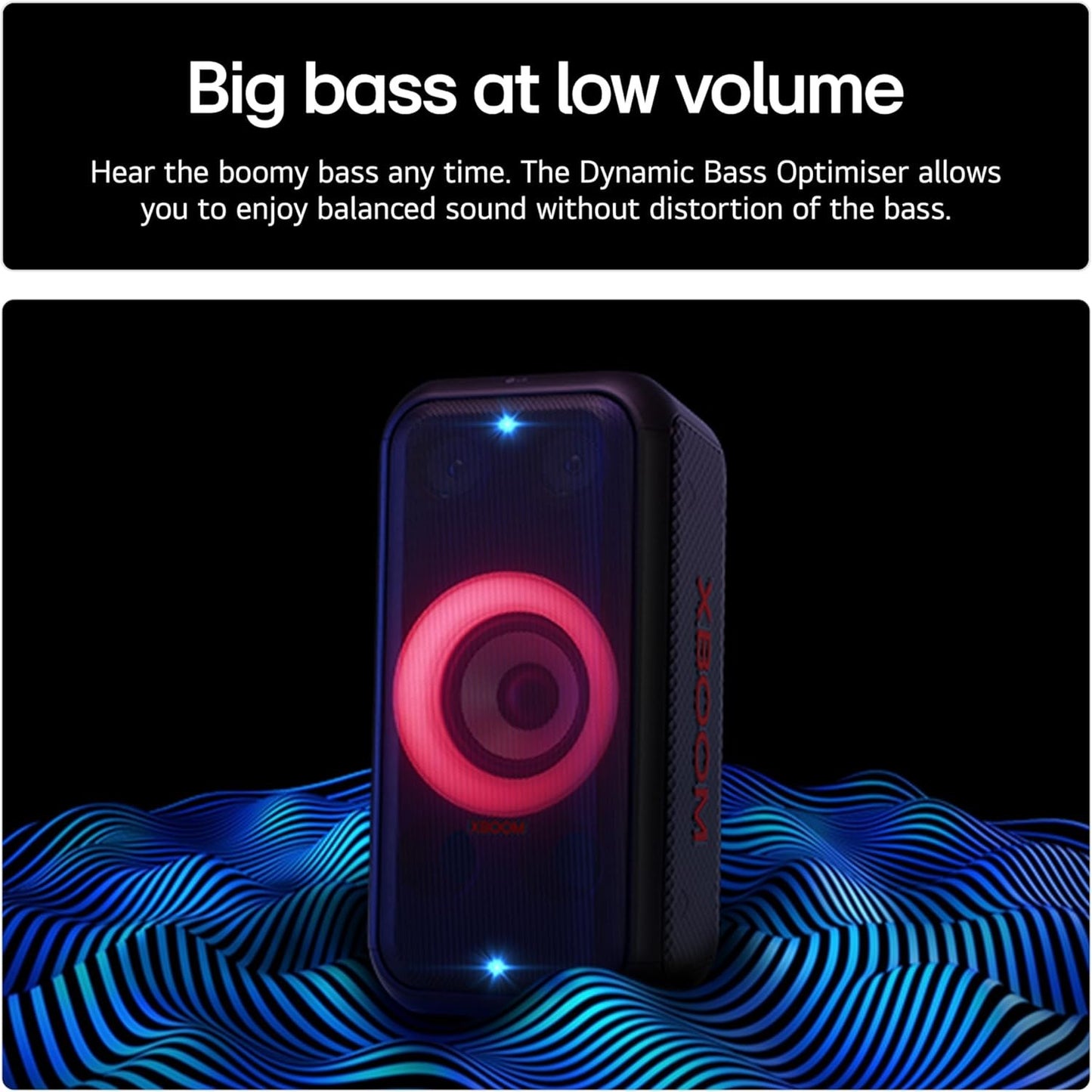 LG XBOOM DXL5T PARTY SPEAKER BLUETOOTH 200W MEGASOUND 2.1 LED LIGHTS USB BLACK