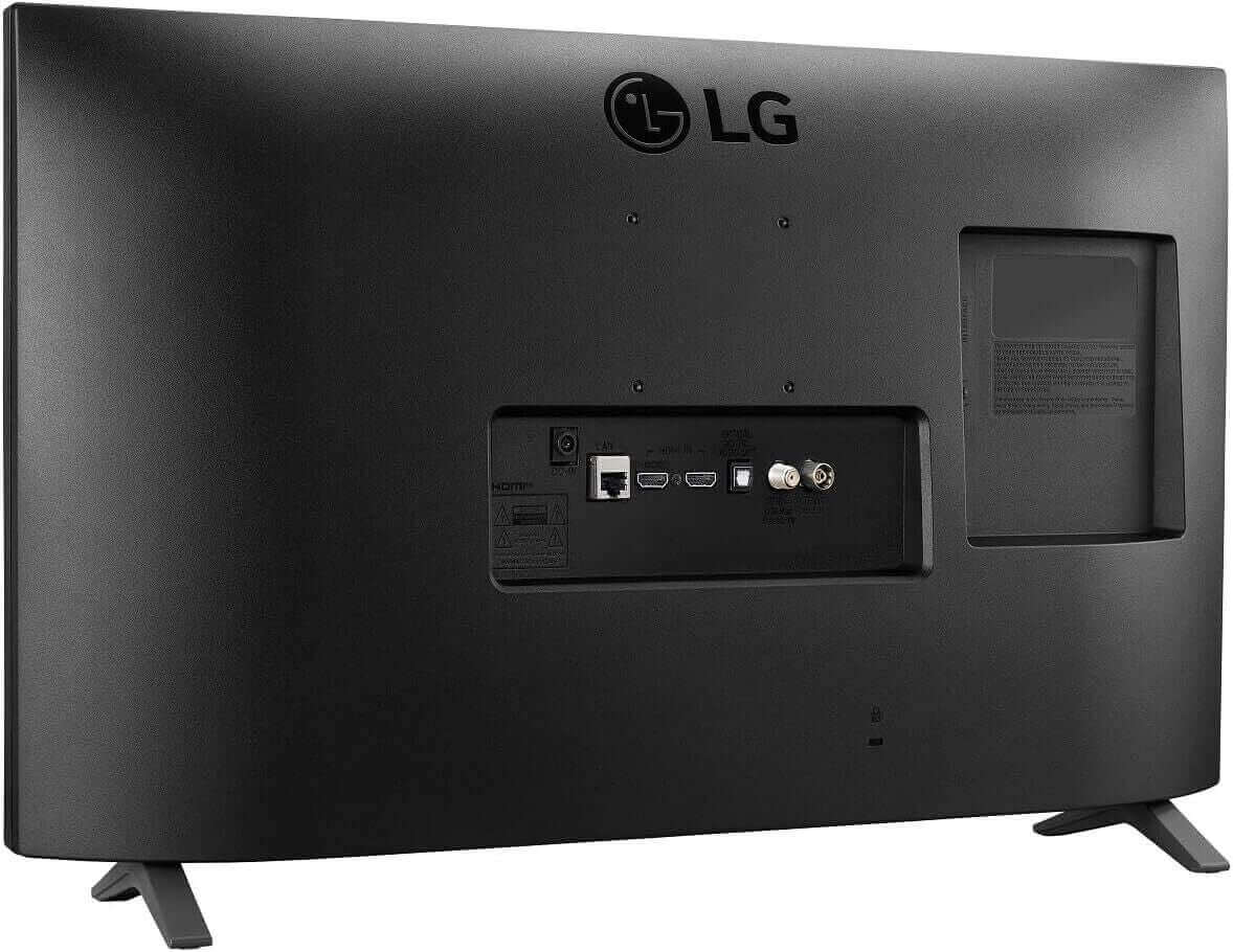 Back view of LG 27TQ625S 27" Smart Full HD LED TV Monitor with ports and wall mount option.